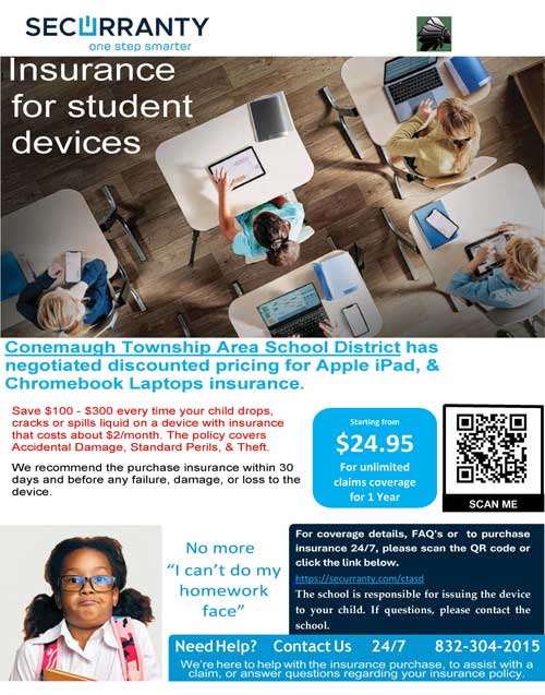 SECURRANTY one step smarter - Insurance for student devices flyer