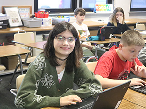 students working at their desks