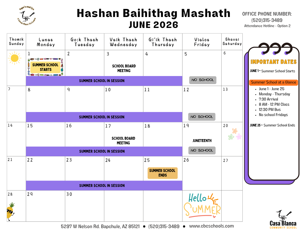 Hashan Baiithag Mashath June 2026 Calendar