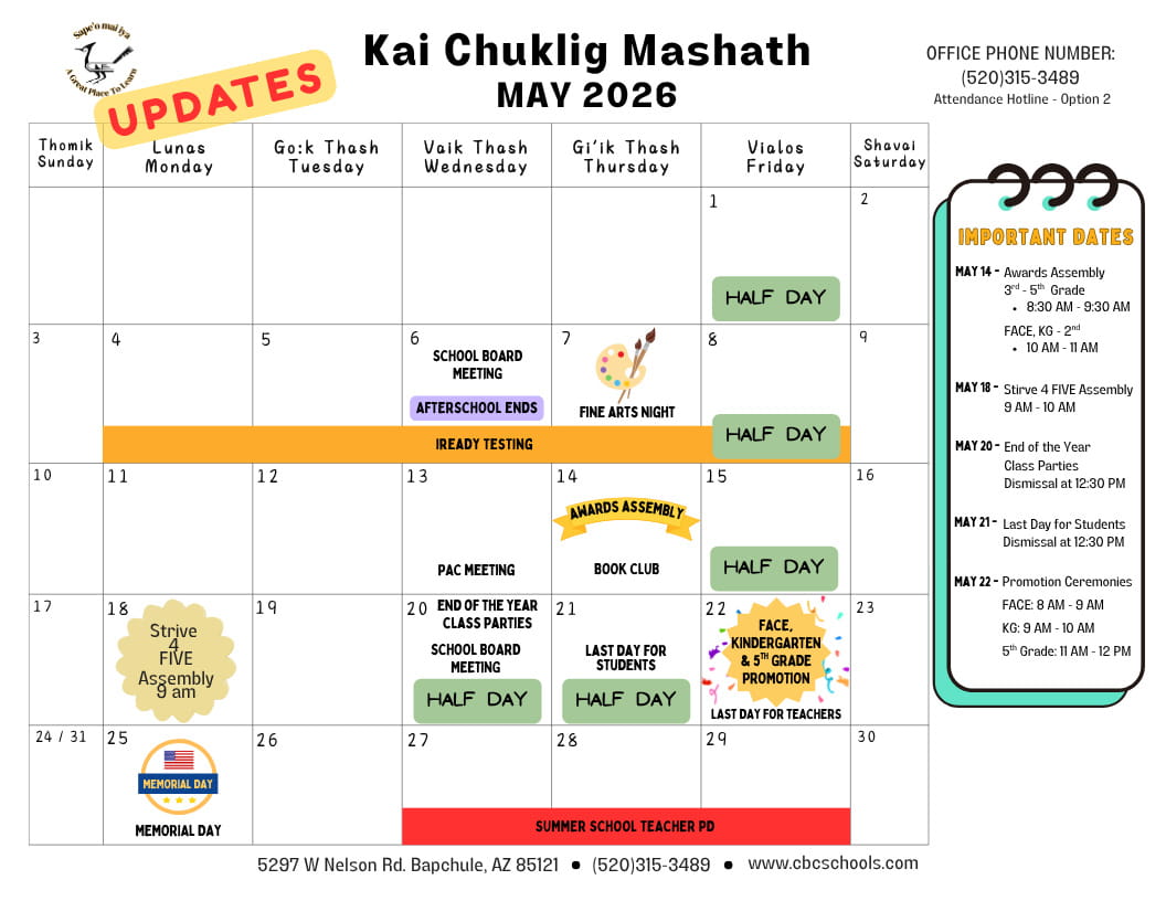 May School Calendar