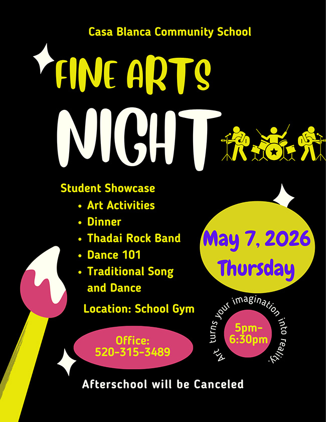 Fine Arts Night flyer