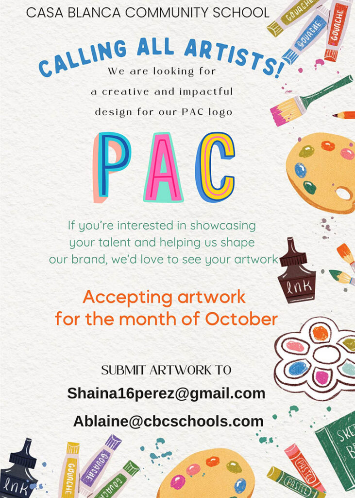 PAC Logo Art Contest flyer