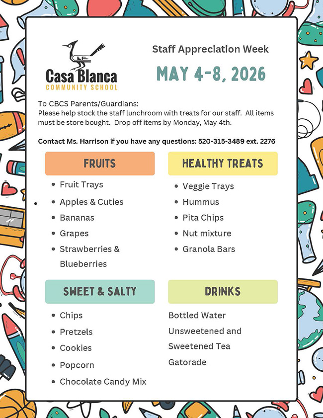 Staff Appreciation Week flyer