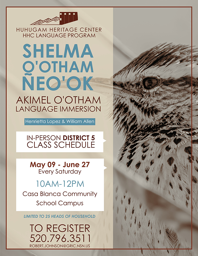 Huhugam Heritage Center HHC Language Program Flyer