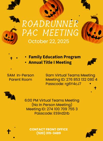 Roadrunner PAC meeting flyer