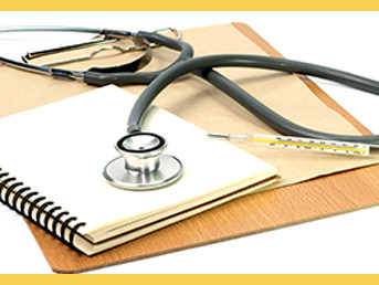 stethescope on notepad