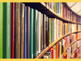 library shelf full of books