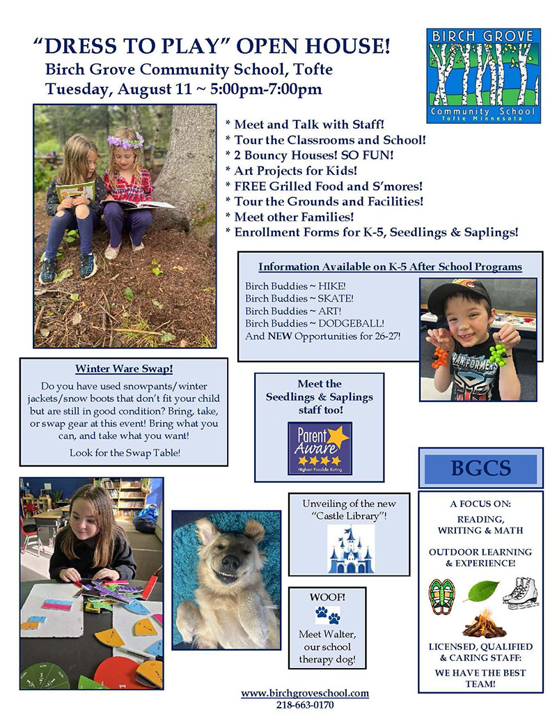 Dress to Play Open House flyer