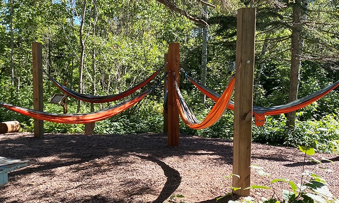 Hammocks on the campsite