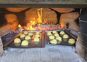 Fire roasting muffins