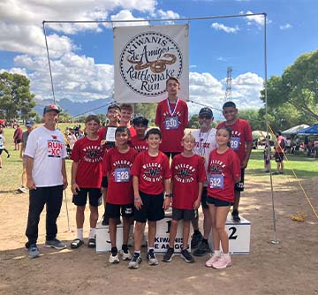 Students at a running event