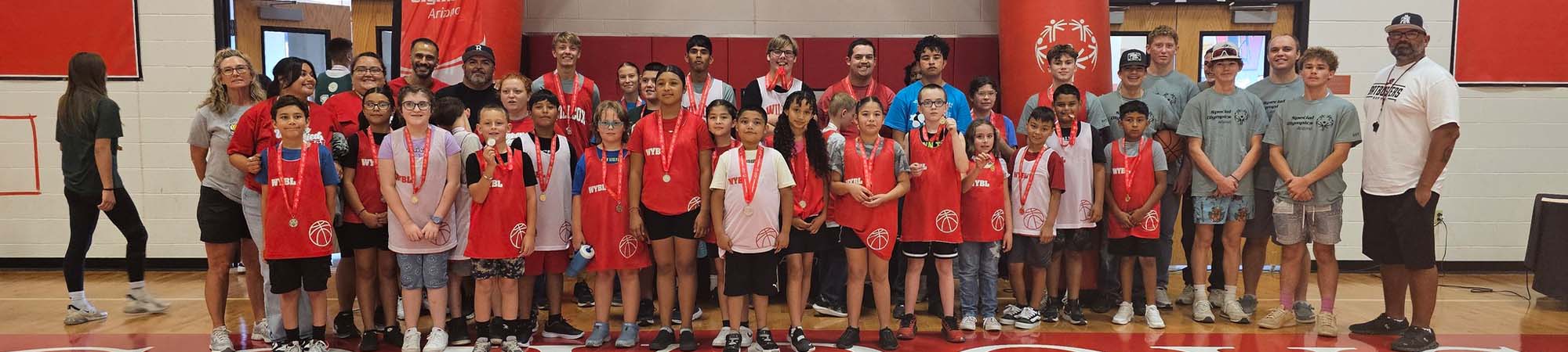 Students in the school gym