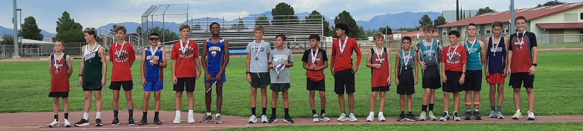 Students lined up after a run