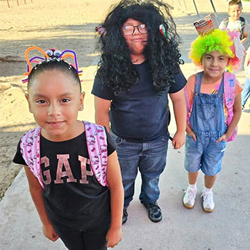 Kids dressed for crazy hair day