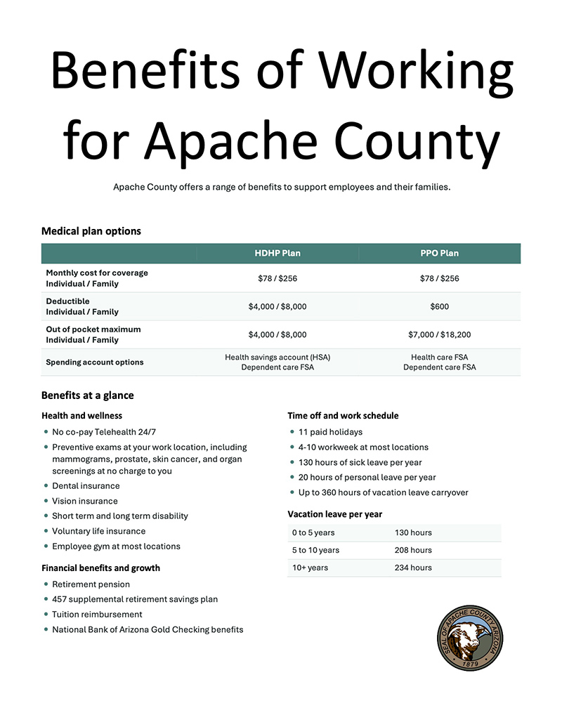 Benefits of Working for Apache County