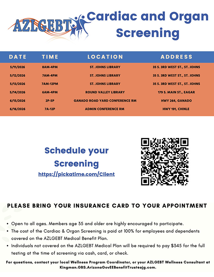 AZLGEBT Cardiac and Organ Screening flyer