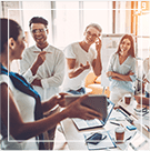 colleagues looking at a laptop