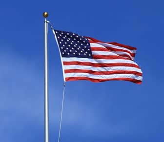 American flag on pole