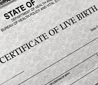 Certificate of live birth