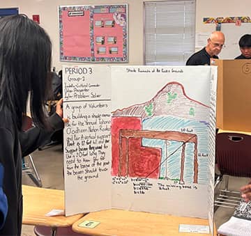 A project fair with display boards set up