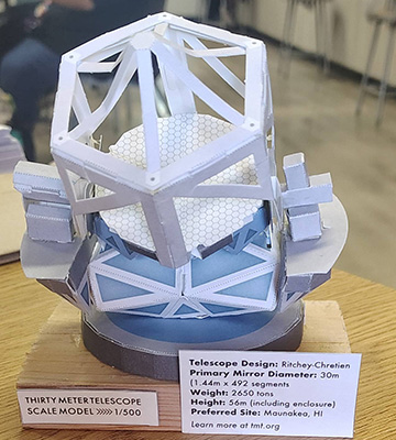 top view of a Thirty Meter Telescope scale model