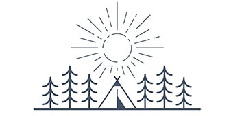 Drawing of a campsite with a tent