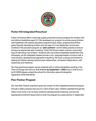 Preschool Peer Partner Lottery Flyer