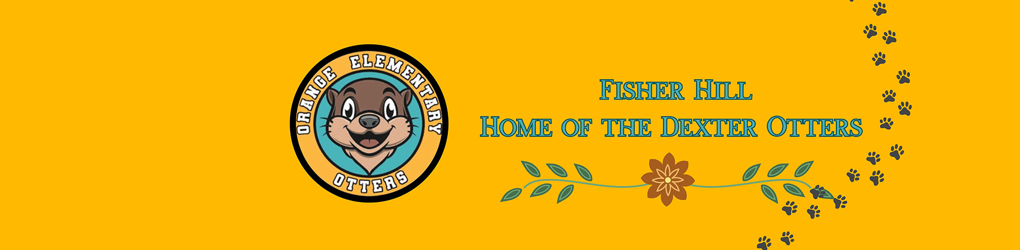 Orange Elementary Otters logo next to Fisher Hill Home of the Dexter Otters
