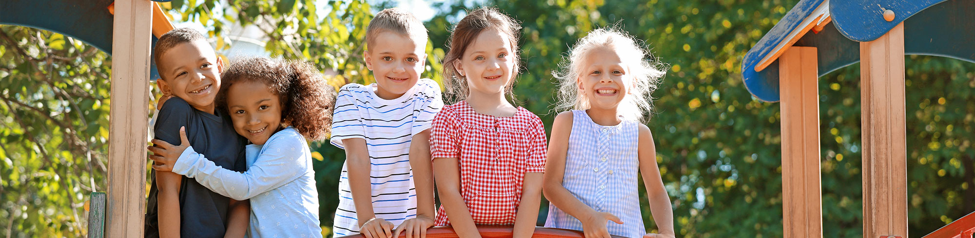 Students on the playground equipment