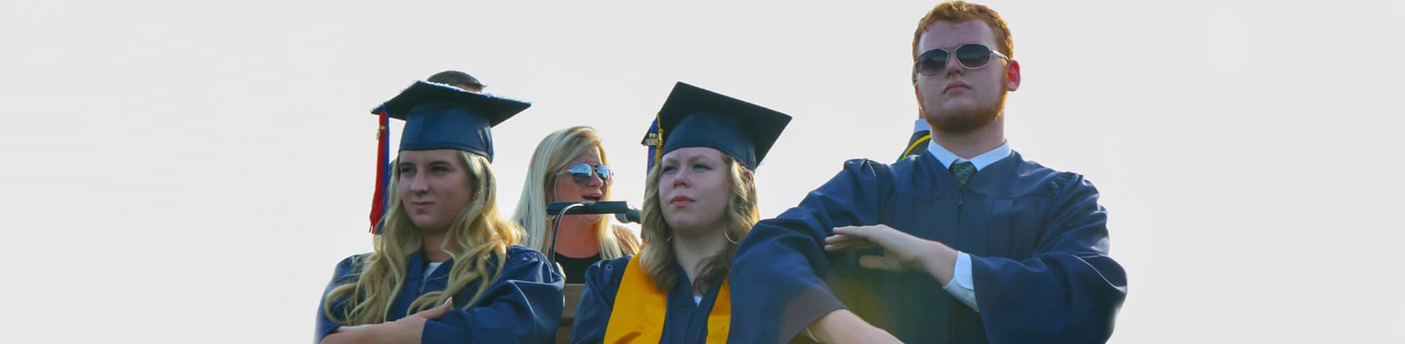 Students in graduation regalla
