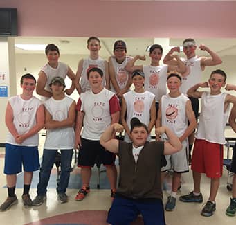 Football team posing