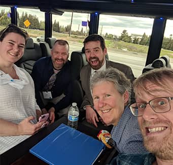 Staff in a school bus