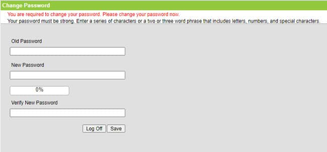Screenshot of password creation page