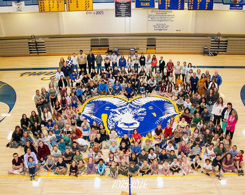 All School photo in the gym