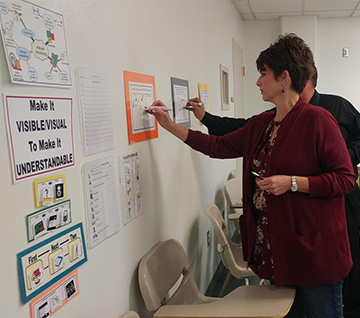 Two teachers at a training event