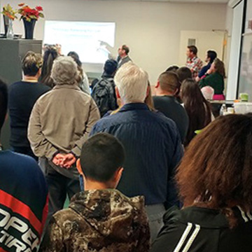 Dr. Main doing a presentation