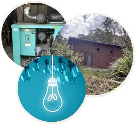 Old school campus generator and new electrical project concept