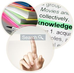 finger pointing to search bar