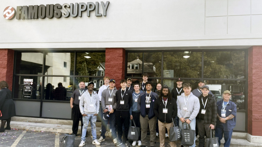 HVAC students enjoying a field trip to Famous Supply
