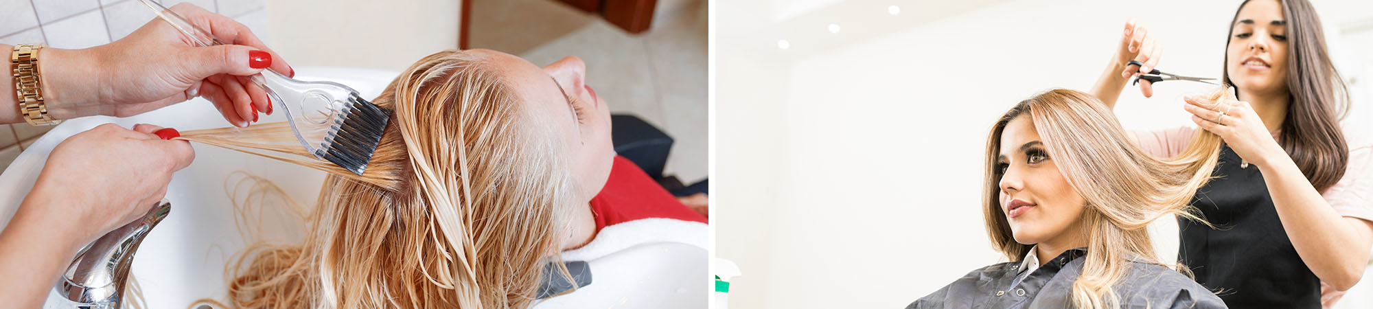 Students providing hair services