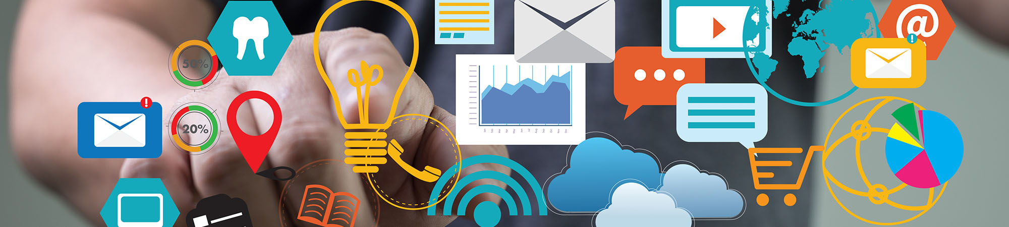 Staff member accessing online resources