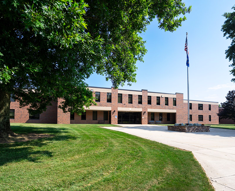 Front view of our school