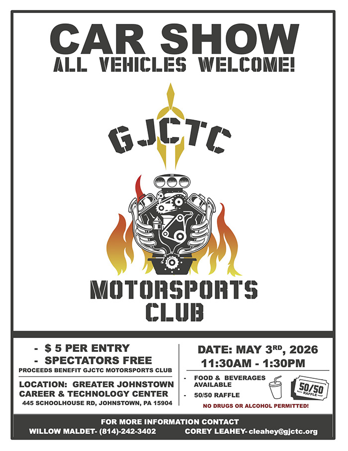 Car Show All Vehicles Welcome GJCTC MotorSports Club flyer