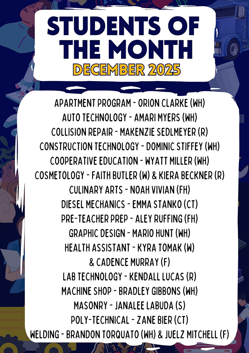 Students of the Month for December 2025