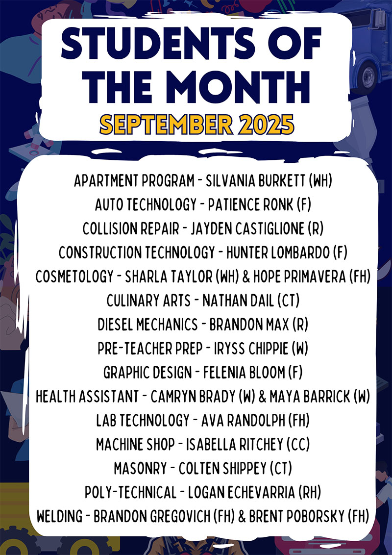 Students of the Month for September 2025