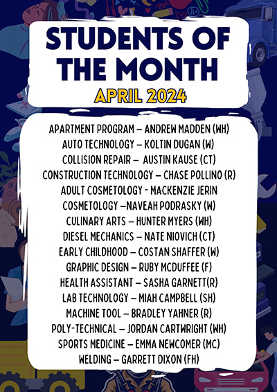 Students of the Month for April 2024