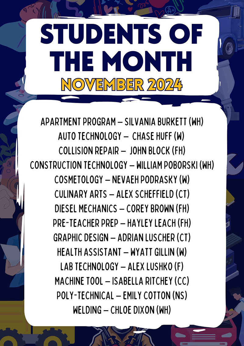 Students of the Month for November 2024