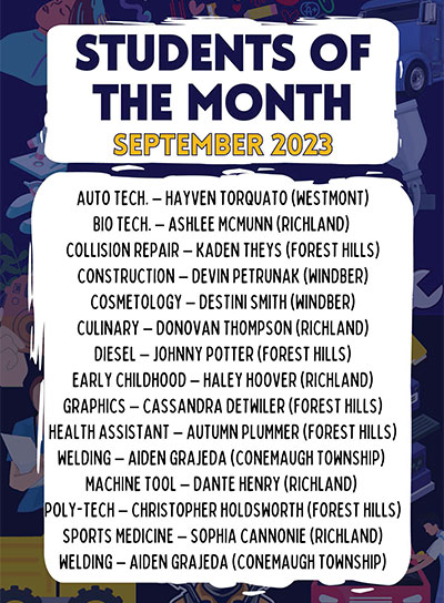 Students of the Month for September 2023