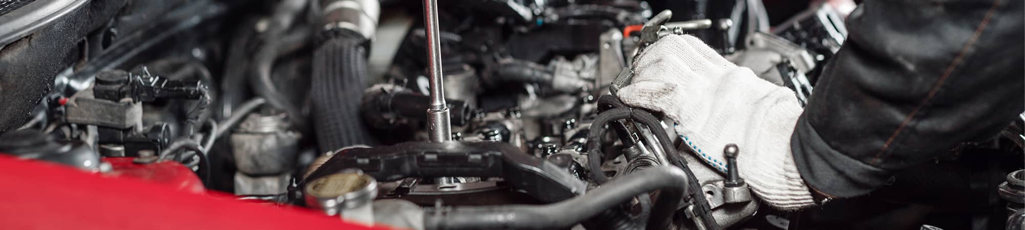 Person working on an engine
