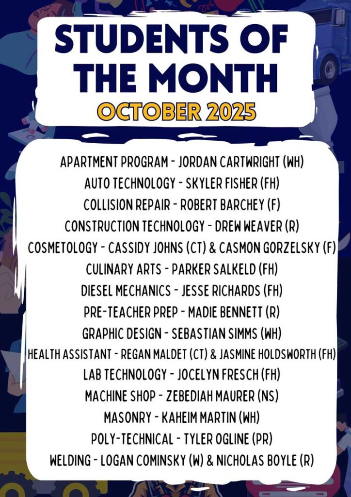 Students of the Month for October 2025